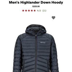 Marmot Men’s Highlander Down Hoody (Size XL).